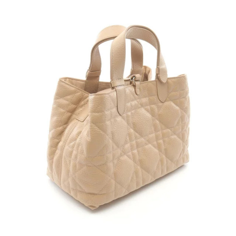 Dior Beige Cannage Handbag Toujours Macro Leather